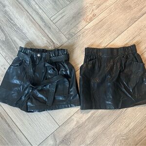 Zara Black Faux Leather Skirt